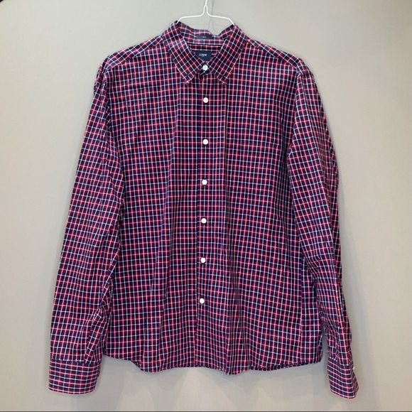 J.Crew Mercantile Mens XL Slim Fit - NWT$59 - Red/Navy Plaid Flex Washed Shirt - Picture 2 of 6